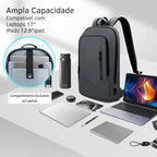 Mochila Executiva Compacta para Laptops 15.6" Knight Slim Cinza Escuro