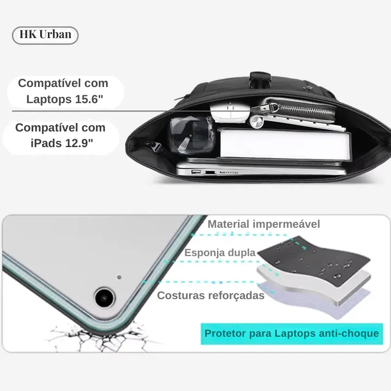Mochila Executiva Expansível para Laptop 15.6 Rolltop | HK Urban