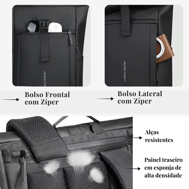 Mochila Executiva Expansível para Laptop 15.6 Rolltop | HK Urban
