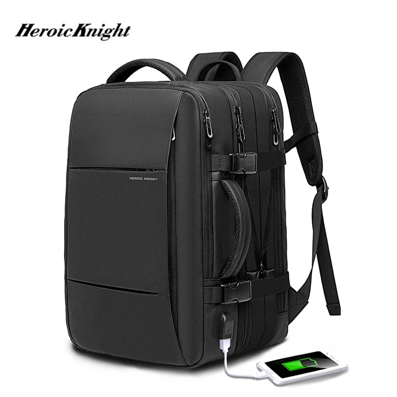 Mochila expansível Heroic Travel verde – outro ângulo