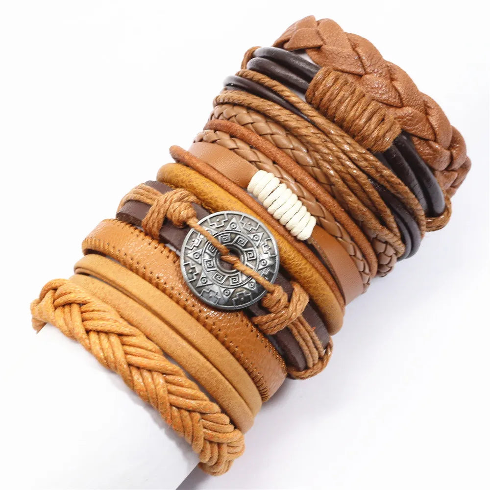 Pulseira Masculina Couro Trançado