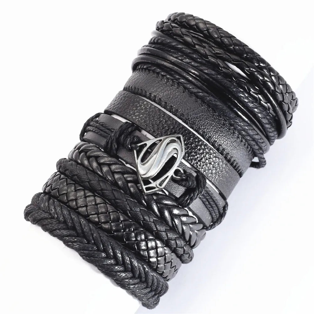 Kit Pulseiras Masculinas Aço Inoxidável Preto