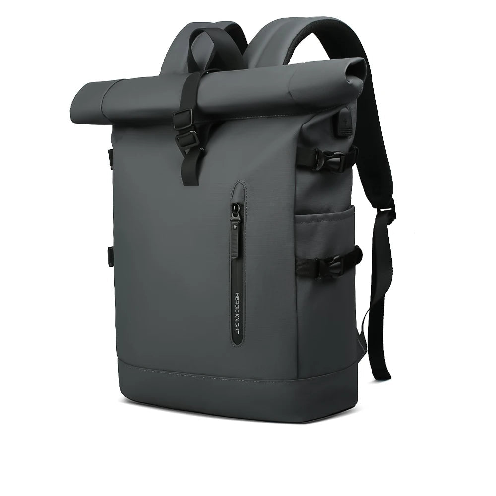 Mochila Executiva Impermeável Rolltop para Laptop 15.6" com USB | Heroic Agile Cinza