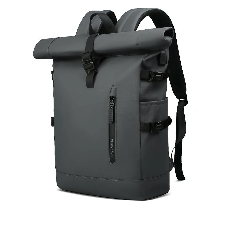 Mochila Executiva Impermeável Rolltop para Laptop 15.6" com USB | Heroic Agile Cinza