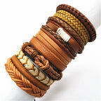 Pulseira Masculina Couro Trançado