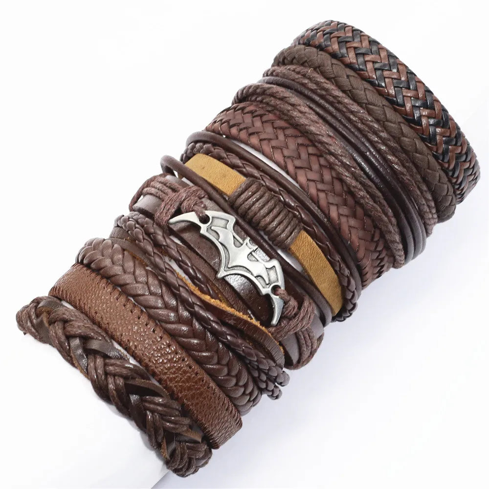 Pulseira Masculina Couro Trançado