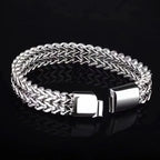 Pulseira cubana masculina de aço inox – visão geral