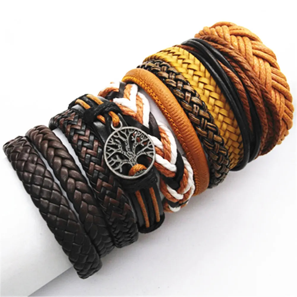 Pulseira Masculina Couro Trançado