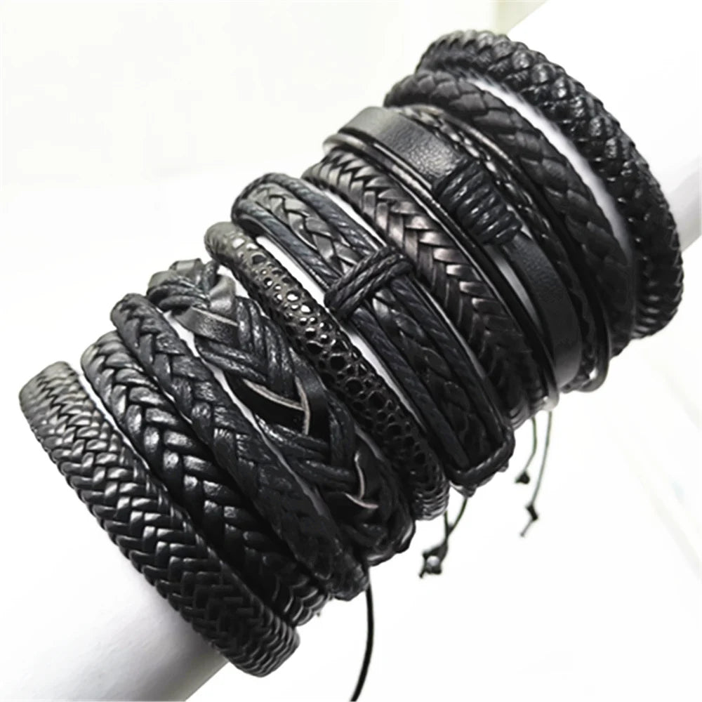 Kit Pulseiras Masculinas Aço Inoxidável Preto