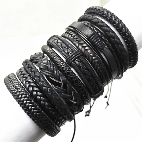 Kit Pulseiras Masculinas Aço Inoxidável Preto