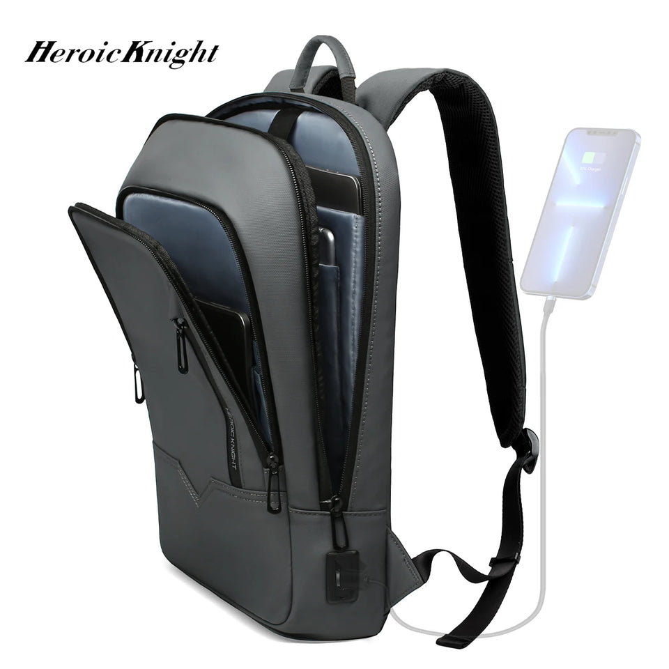 Mochila Executiva Compacta para Laptops 15.6" Knight Slim Cinza Escuro
