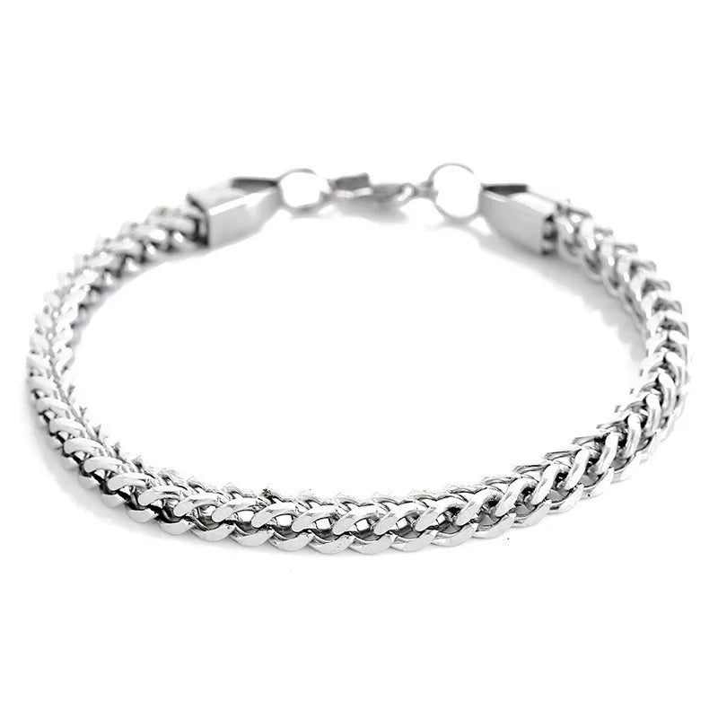 Pulseira de aço inoxidável masculina – outro ângulo