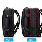 Compartimentos internos da mochila Heroic Travel azul