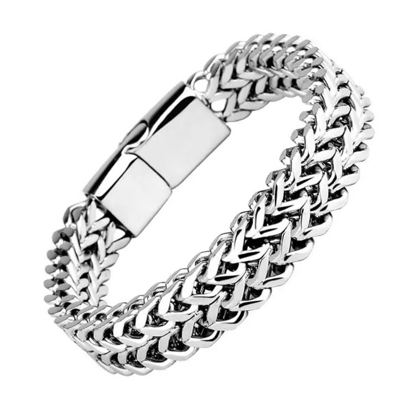 Pulseira cubana prateada – comprimentos 19, 21 e 23 cm