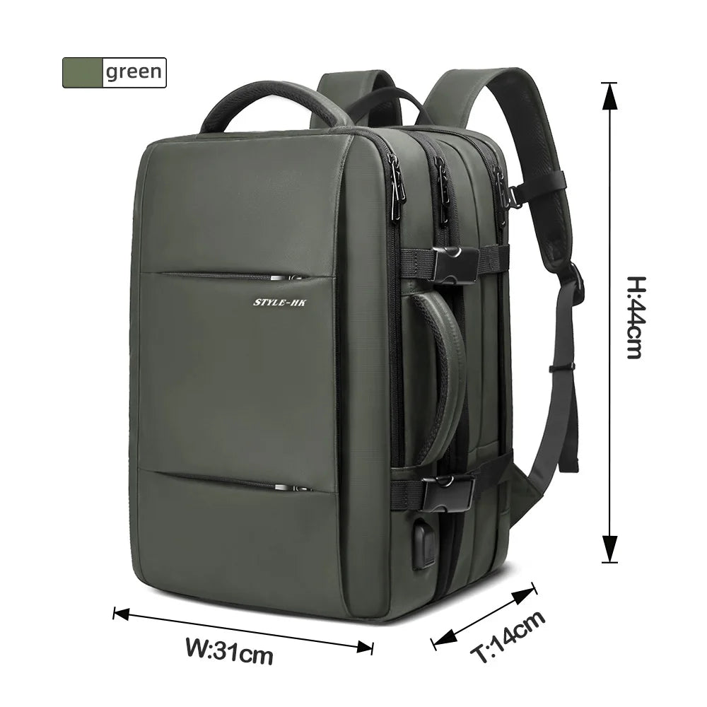 Mochila para notebook Heroic Travel verde – acabamento