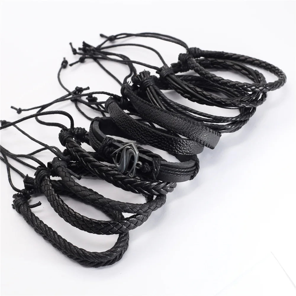 Pulseira Masculina Couro Trançado
