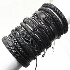 Kit Pulseiras Masculinas Aço Inoxidável Preto