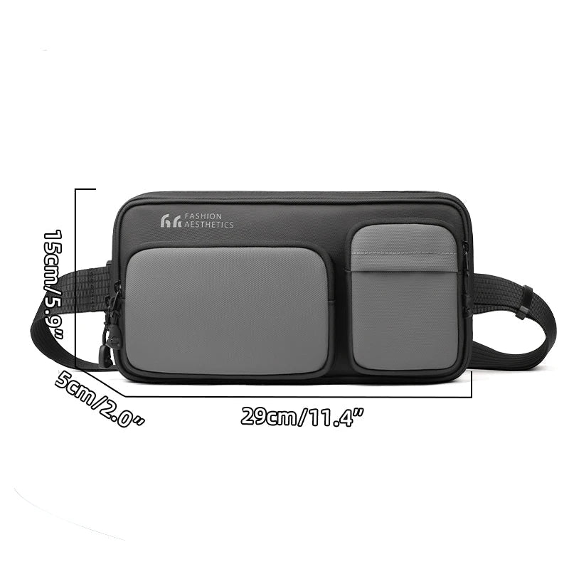 Bolsa Transversal Crossbody Masculina | HK Cinza