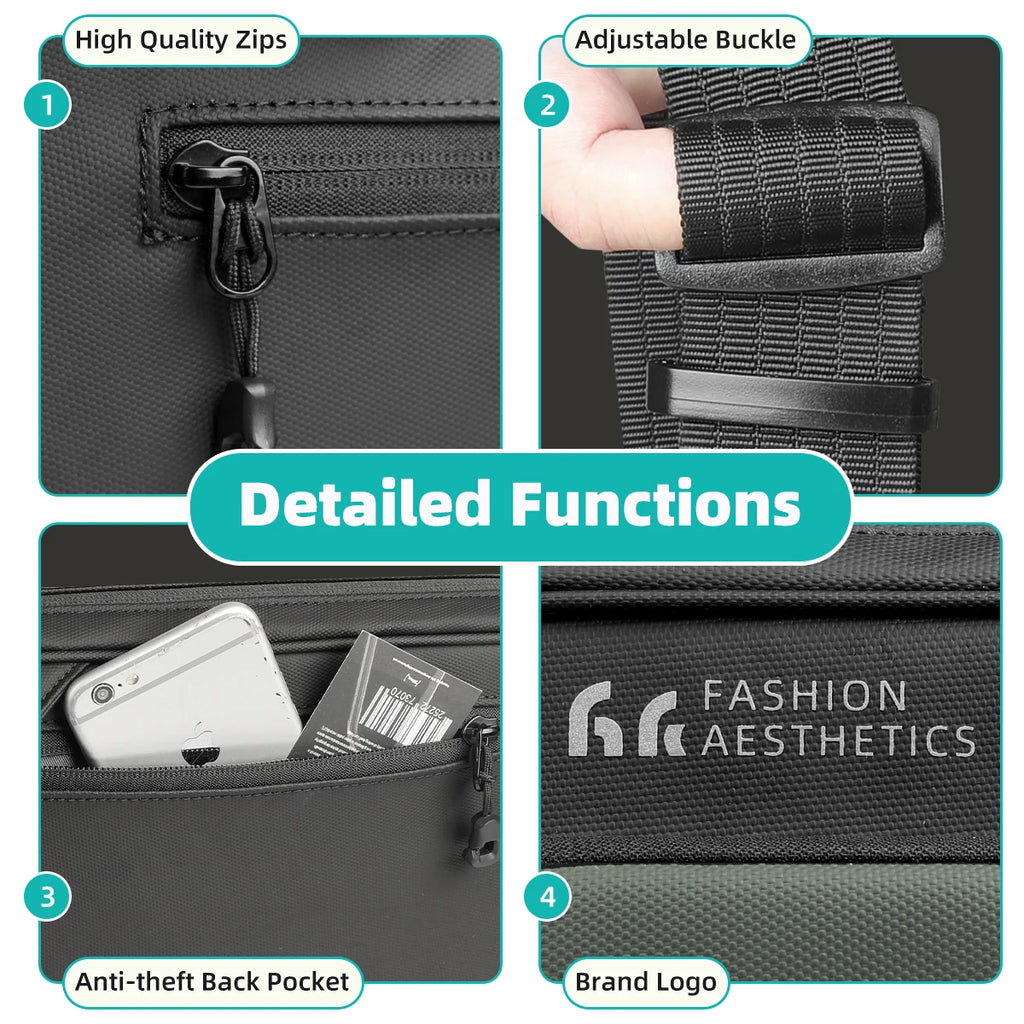 Bolsa Transversal Crossbody Masculina | HK Cinza