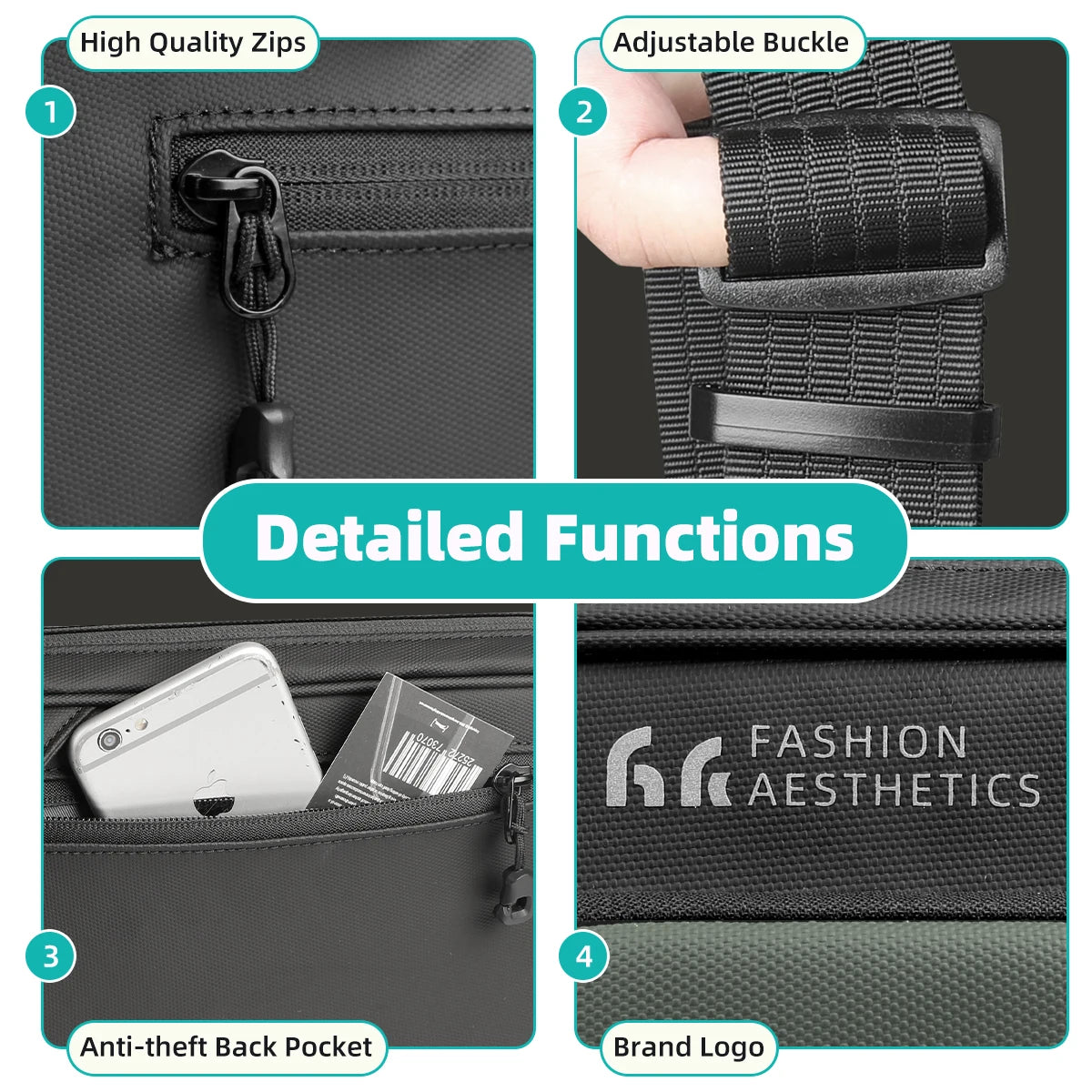 Bolsa Transversal Crossbody Masculina | HK Cinza