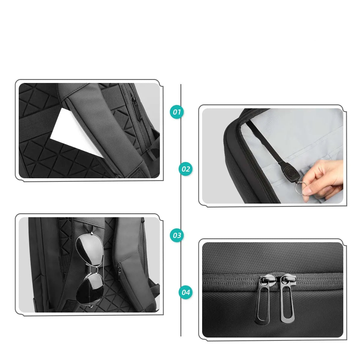 Mochila Executiva para Laptop 17" Impermeável com USB | Heroic Business Preto