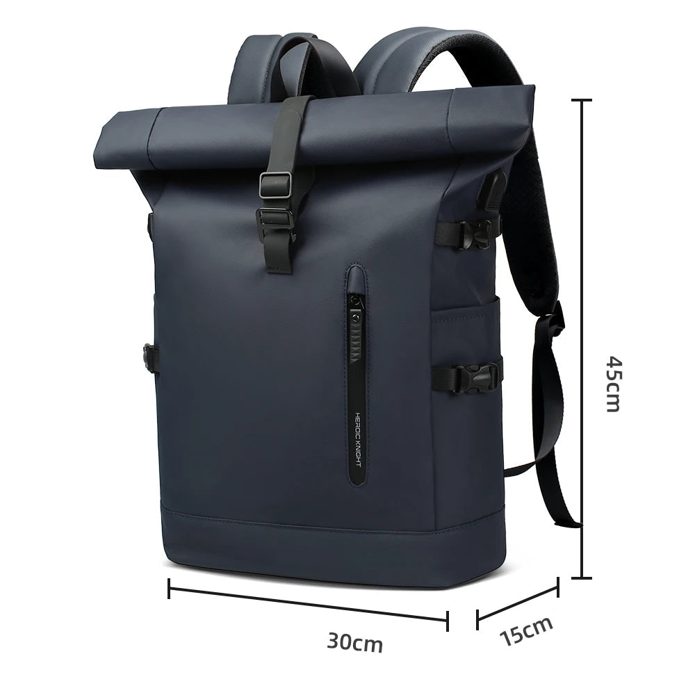 Mochila Executiva Impermeável Rolltop para Laptop 15.6" com USB | Heroic Agile Azul