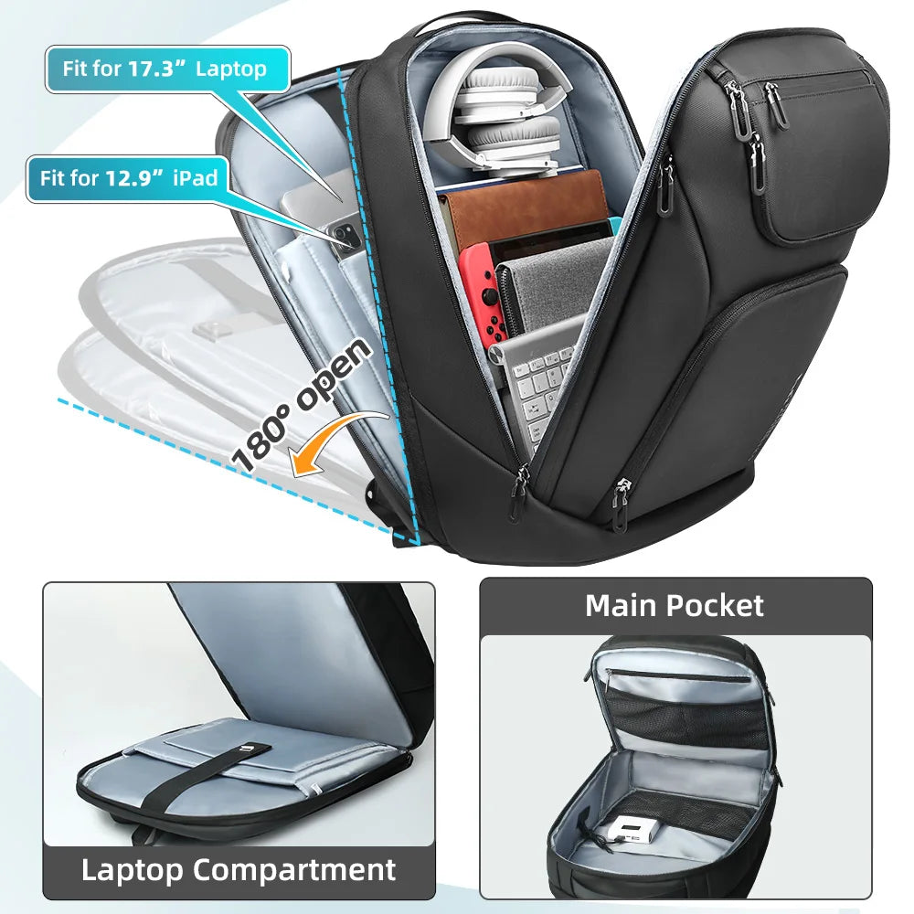 Mochila Executiva Impermeável de Couro | HK Versatile Basic