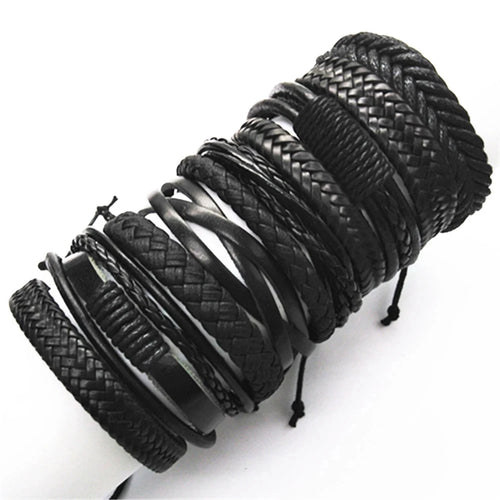 Kit Pulseiras Masculinas Aço Inoxidável Preto