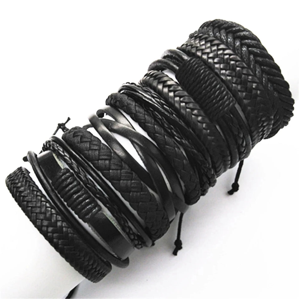 Kit Pulseiras Masculinas Aço Inoxidável Preto