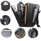 Mochila de viagem azul Heroic Travel – detalhes