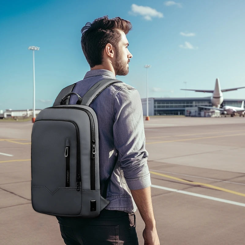 Mochila Executiva Compacta para Laptops 15.6" Knight Slim Cinza Escuro