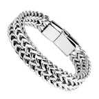 Pulseira masculina elo cubano em aço inox – uso no pulso