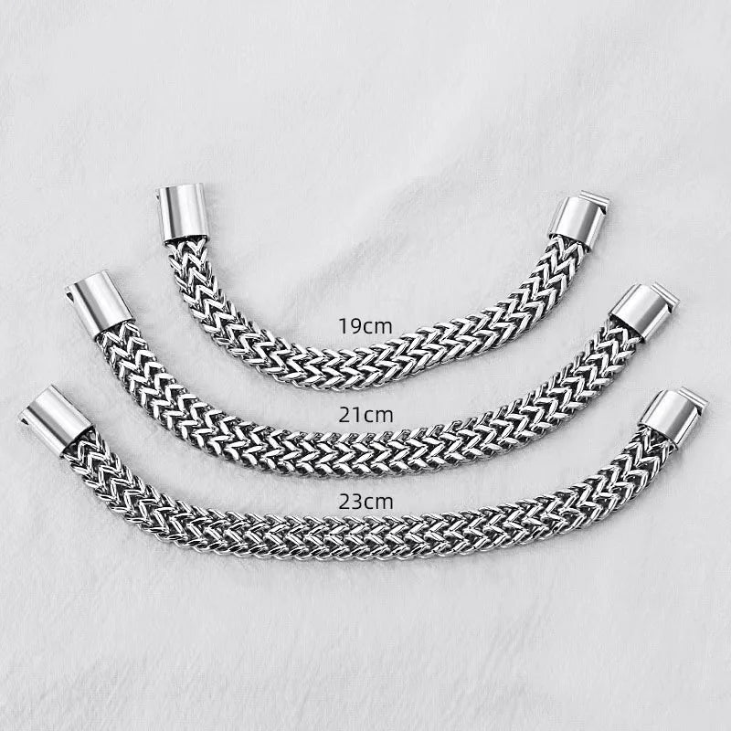 Pulseira masculina elo cubano – acabamento prateado