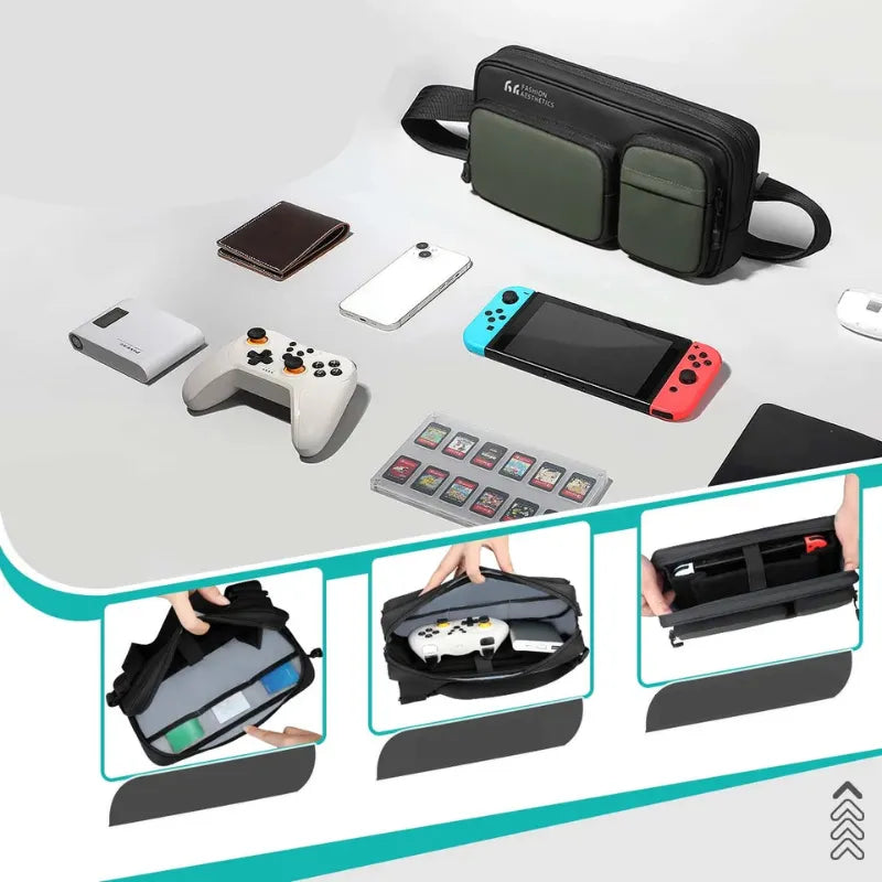 Bolsa Transversal Crossbody Masculina | HK Cinza