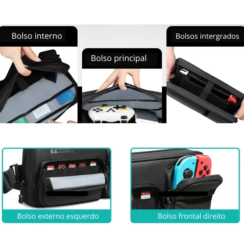 Bolsa Transversal Crossbody Masculina | HK Cinza