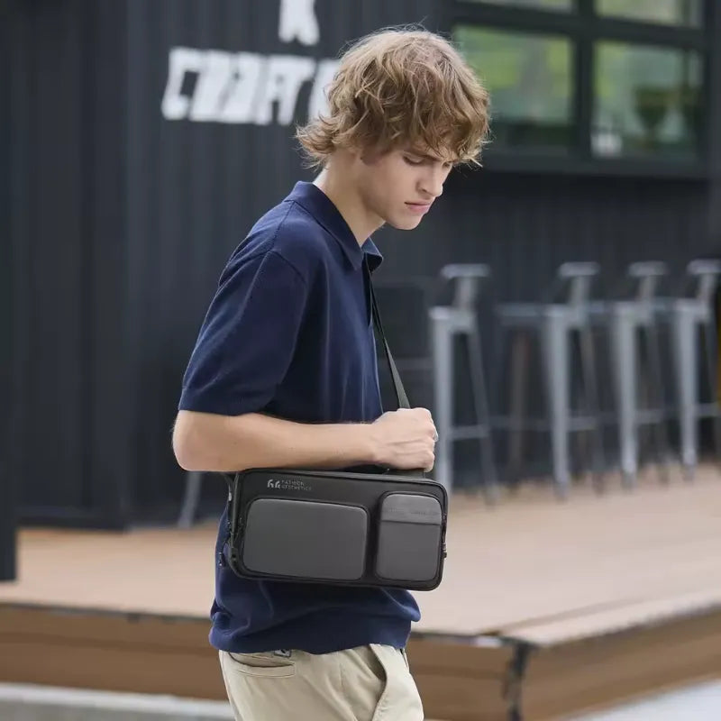 Bolsa Transversal Crossbody Masculina | HK Cinza