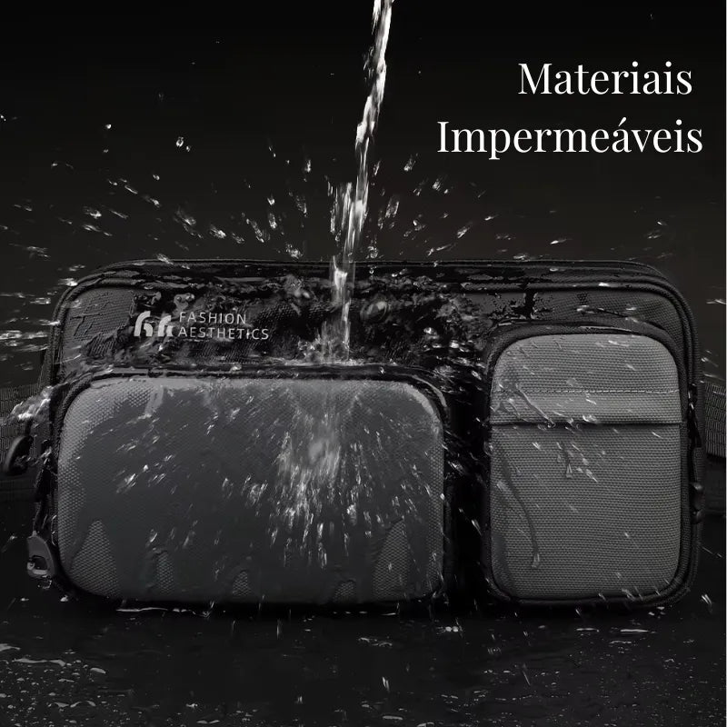 Bolsa Transversal Crossbody Masculina | HK Cinza