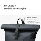 Mochila Executiva Impermeável Rolltop para Laptop 15.6" com USB | Heroic Agile Diversas Cores
