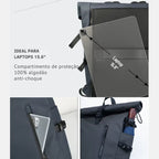 Compartimento interno para notebook de 15.6 polegadas.