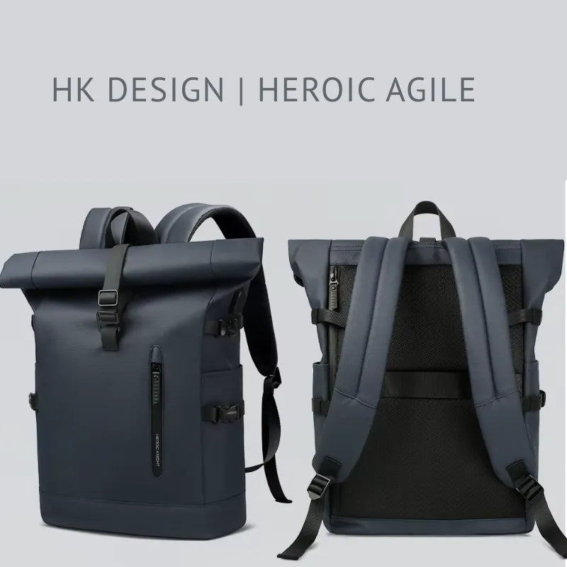 Mochila Executiva Impermeável Rolltop para Laptop 15.6" com USB | Heroic Agile Azul