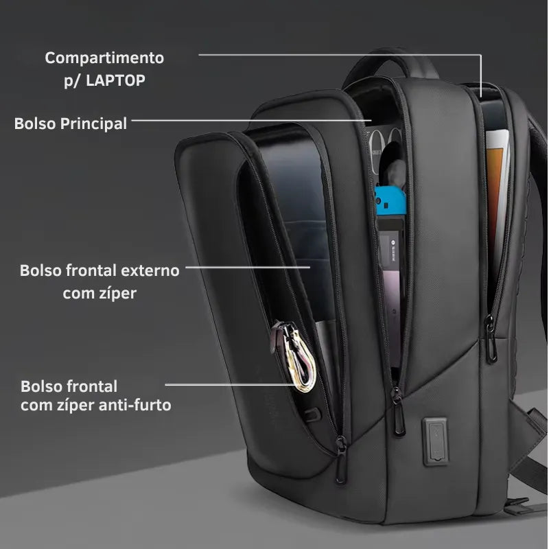 Mochila Executiva para Laptop Impermeável com USB | Heroic Business Verde