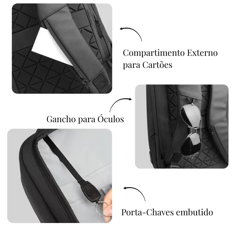 Mochila Executiva para Laptop Impermeável com USB | Heroic Business Verde