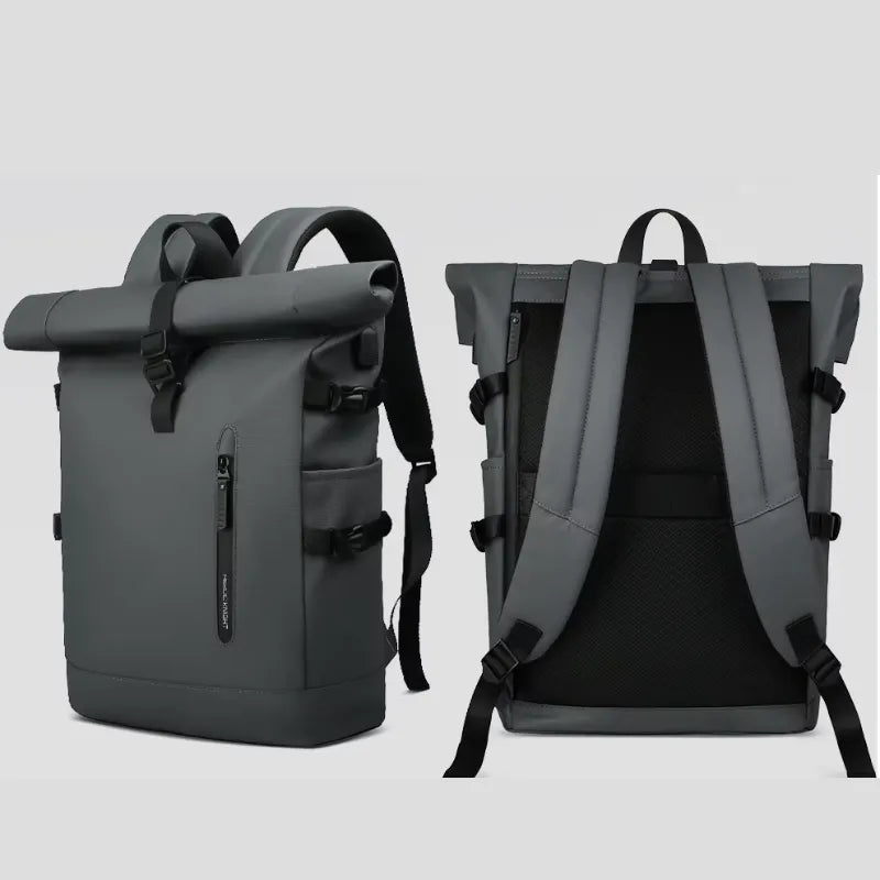 Mochila Executiva Impermeável Rolltop para Laptop 15.6" com USB | Heroic Agile Cinza